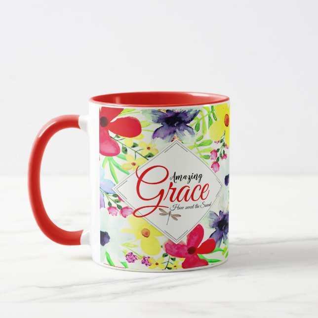 Fantastisk Grace Personlig blommigt Mugg (Vänster)