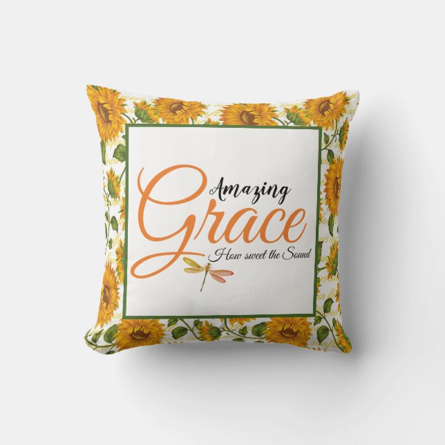 Fantastisk Grace Sunblommor Kudde (Framsida)