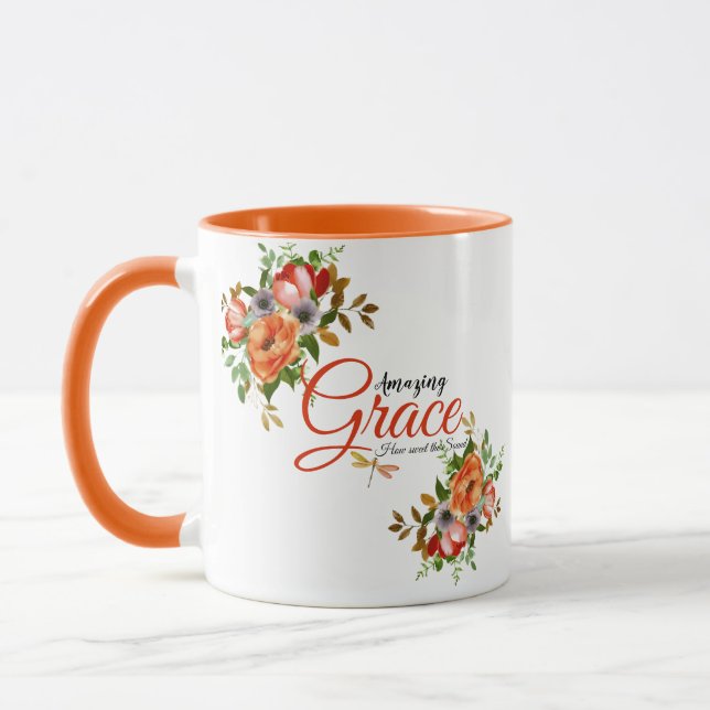Fantastisk grace vattenfärg blommig   mugg (Vänster)