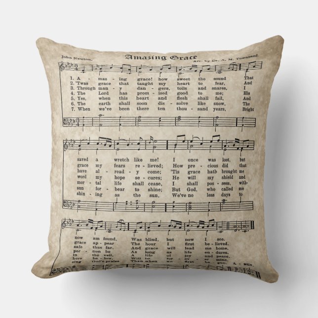Fantastisk Grace Vintage Hymn Lakan Music Clock Kudde (Framsida)