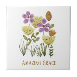 Fantastisk Grace Wildblommor Kakelplatta