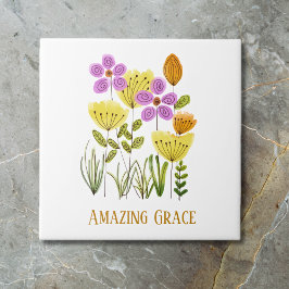 Fantastisk Grace Wildblommor Kakelplatta