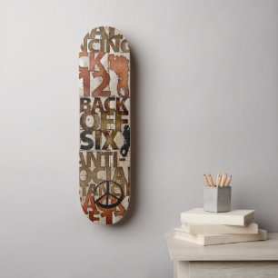 Fantastisk Graffiti BACK OFF Street Art Lettering Mini Skateboard Bräda 18,5 Cm