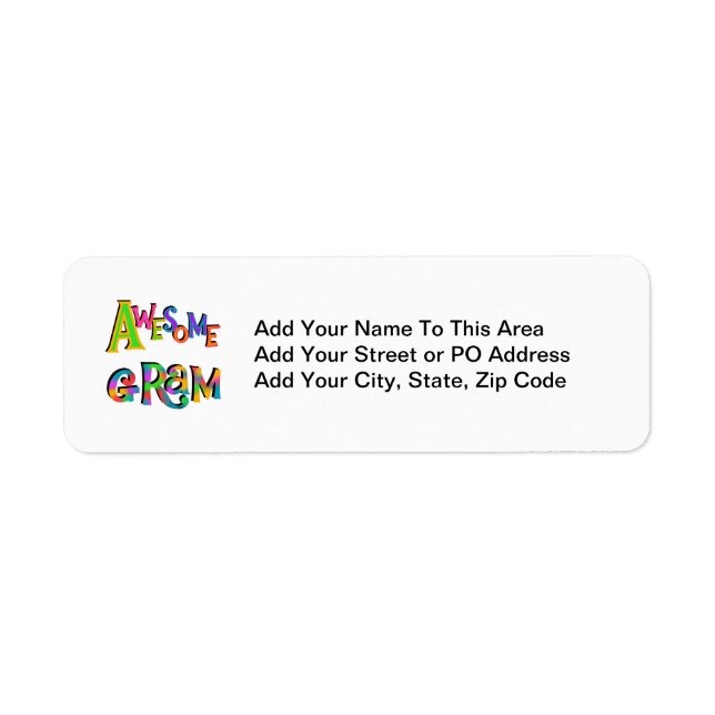 Fantastisk Gram T-tröjor och presenter Returadress Etikett (Framsidan)