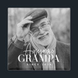 Fantastisk Grampa sedan 20XX-foto med enkel Elegan Magnet<br><div class="desc">Den här enkla och moderna designen består av serif och kursiv typografi och lägger till ett foto av anpassningsbarna</div>