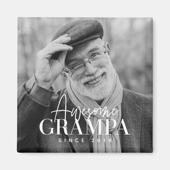 Fantastisk Grampa sedan 20XX-foto med enkel Elegan Magnet (Framsidan)