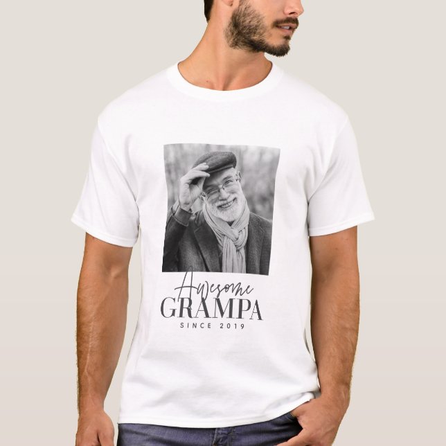 Fantastisk Grampa sedan 20XX-foto med enkel Elegan T Shirt (Framsida)
