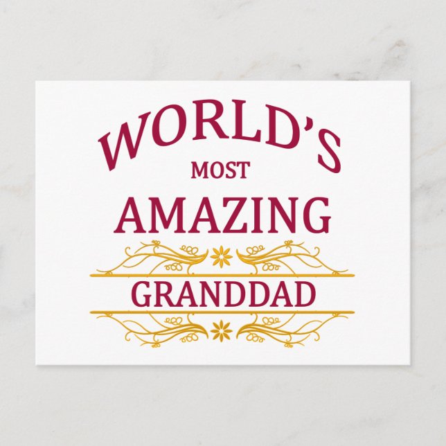 Fantastisk Granddad Vykort (Framsida)