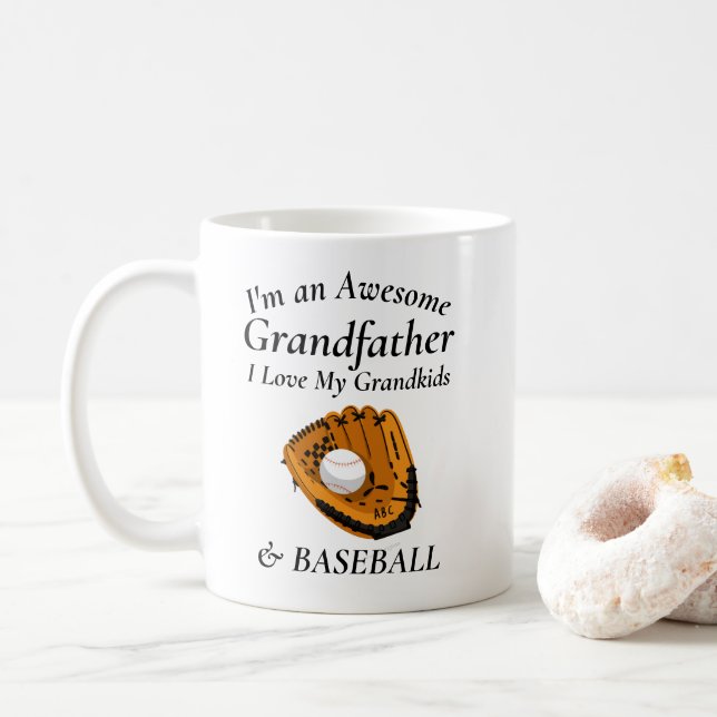 Fantastisk Grandfather Kärlek Barnbarn & Baseball Kaffemugg (Med munk)