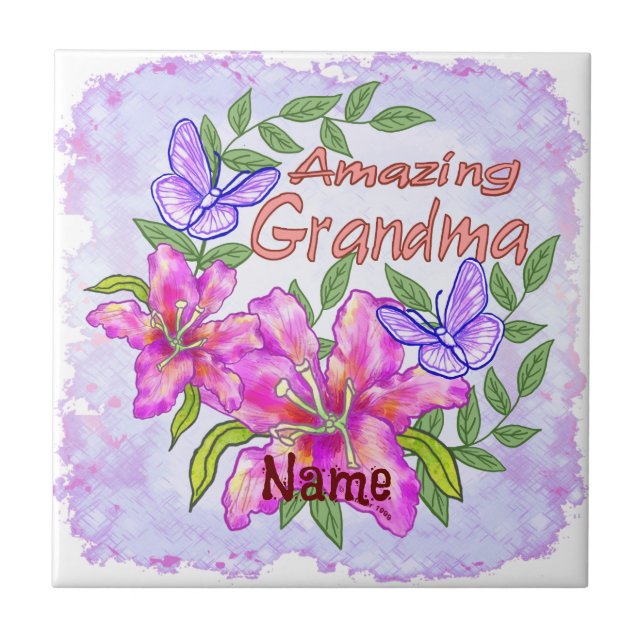Fantastisk Grandma Kakelplatta (Framsidan)