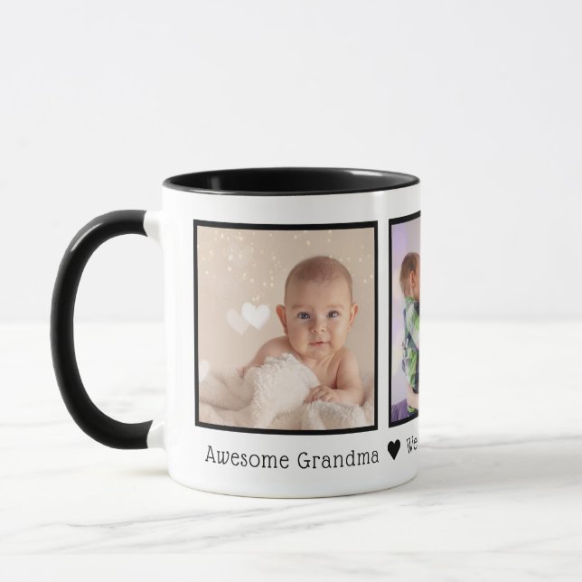 Fantastisk Grandma Multi Photo Personlig Mugg (Vänster)