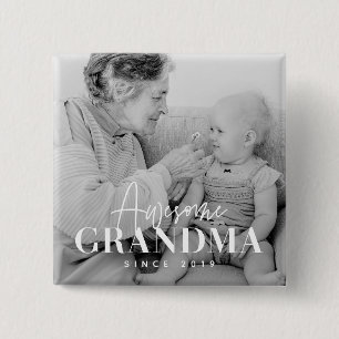 Fantastisk Grandma sedan 20XX Simple Elegant Photo Knapp