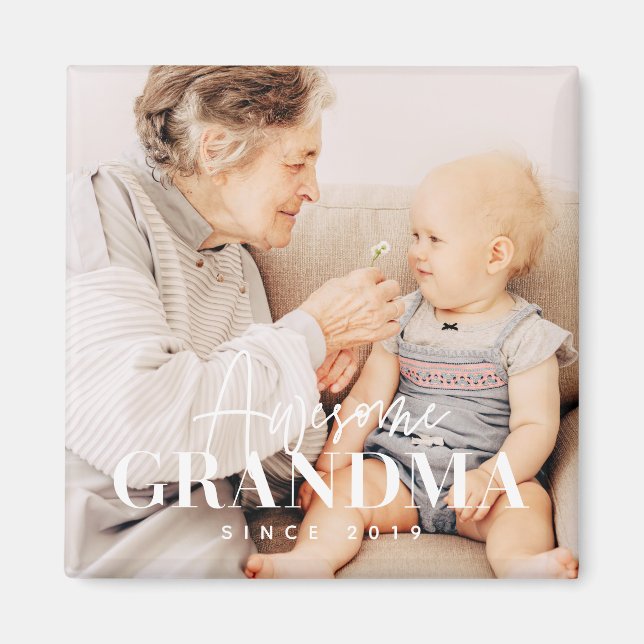 Fantastisk Grandma sedan 20XX Simple Elegant Photo Magnet (Framsidan)