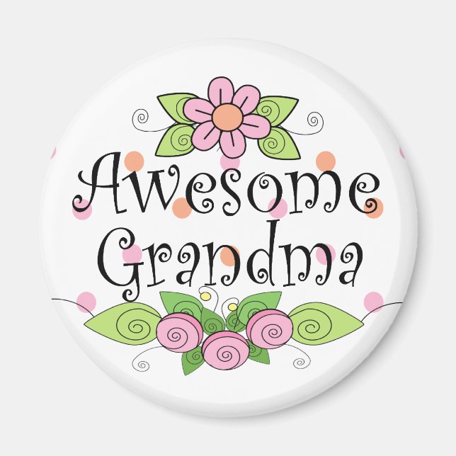 Fantastisk Grandma T-Shirt Magnet (Framsidan)