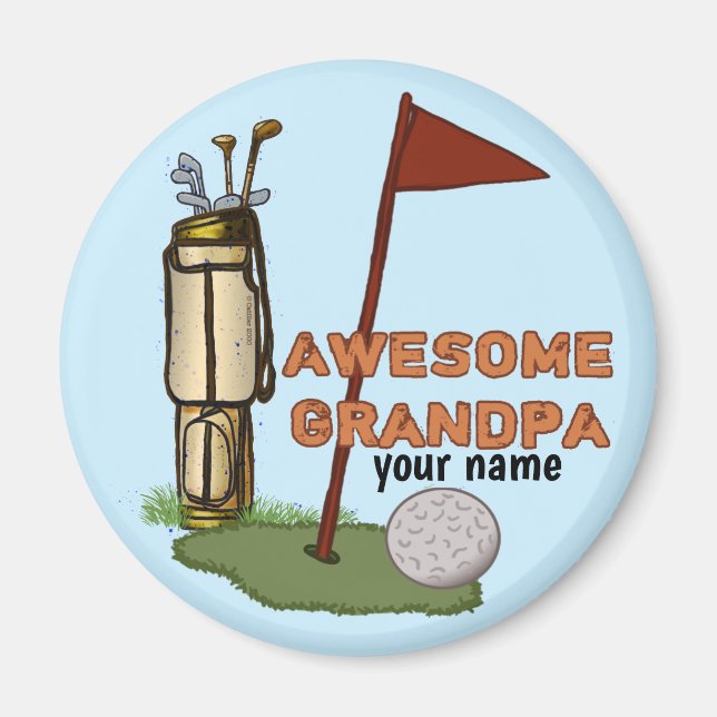 Fantastisk Grandpa Golf magnet (Framsidan)