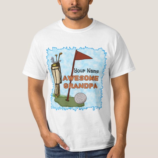 Fantastisk Grandpa Golf T Shirt (Framsida)