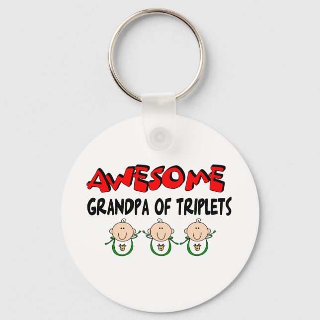 FANTASTISK GRANDPA of TRIPLETS Nyckelring (Framsida)