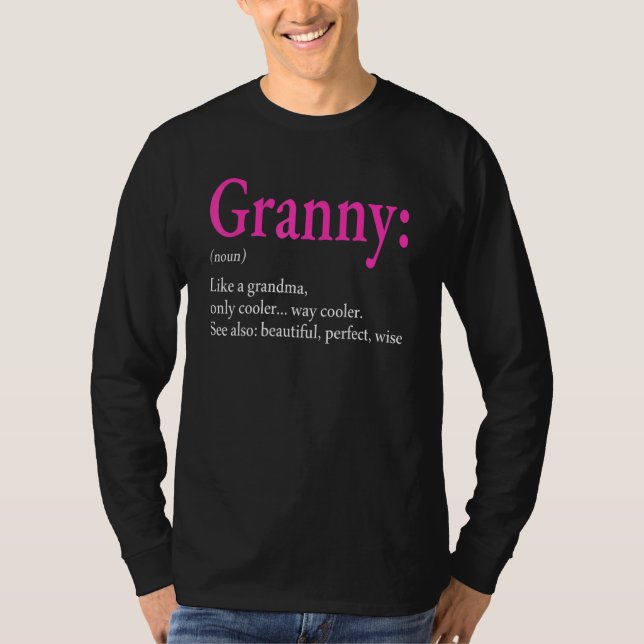 Fantastisk Granny Definition Clothing Mors dag T Shirt (Framsida)