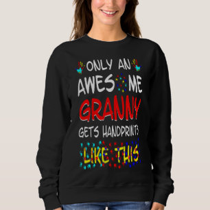 Fantastisk Granny får handavtryck som denna autism T Shirt