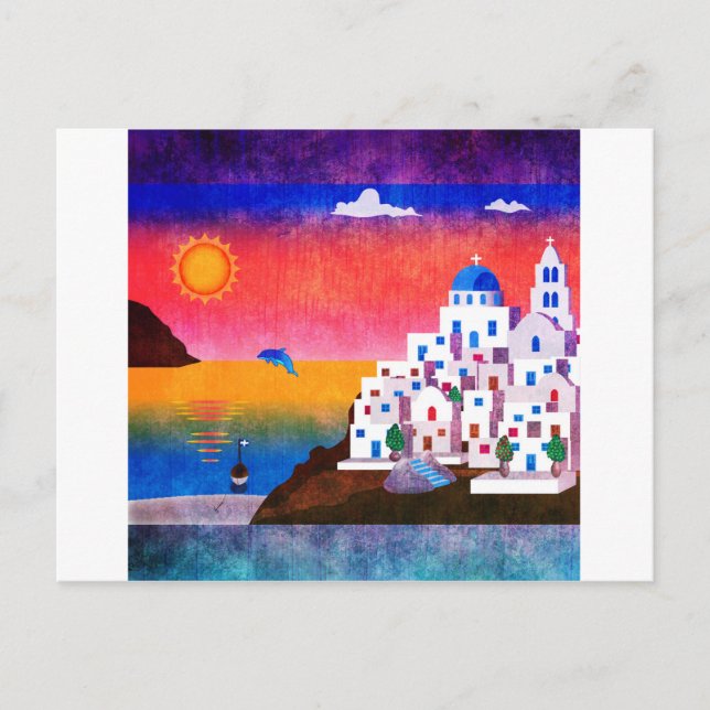 Fantastisk grekisk ö vykort (Framsida)