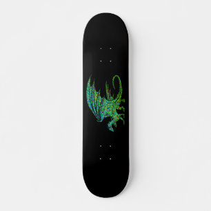 Fantastisk Grönt Dragon Mosaic Mini Skateboard Bräda 18,5 Cm