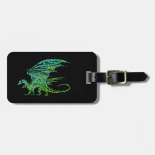 Fantastisk Grönt Mosaic Dragon Bagagebricka
