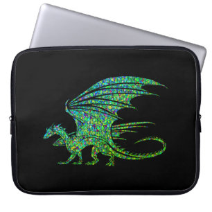 Fantastisk Grönt Mosaic Dragon Laptop Fodral