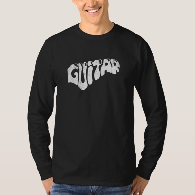 Fantastisk Guitar Graphic Sten Musical Instruments T Shirt (Framsida)
