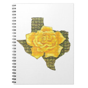 Fantastisk Gul ros i Texas Mönster blomma Anteckningsbok