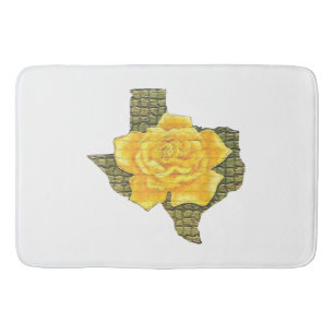 Fantastisk Gul ros i Texas Mönster blomma Badrumsmatta