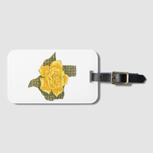 Fantastisk Gul ros i Texas Mönster blomma Bagagebricka (Framsida horisontal)