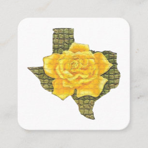 Fantastisk Gul ros i Texas Mönster blomma Fyrkantigt Visitkort