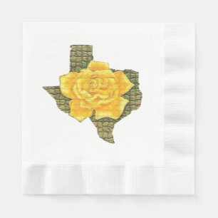 Fantastisk Gul ros i Texas Mönster blomma Pappersservett