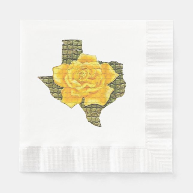 Fantastisk Gul ros i Texas Mönster blomma Pappersservett (Framsidan)