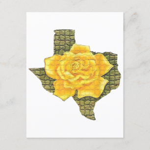 Fantastisk Gul ros i Texas Mönster blomma Tilläggskort
