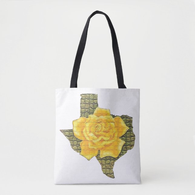 Fantastisk Gul ros i Texas Mönster blomma Tygkasse (Framsida)