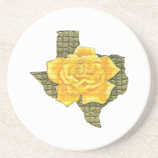 Fantastisk Gul ros i Texas Mönster blomma Underlägg (Framsidan)