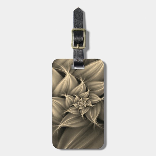 Fantastisk Guld Flower Fractal Bagagebricka (Vertikal Framsida)