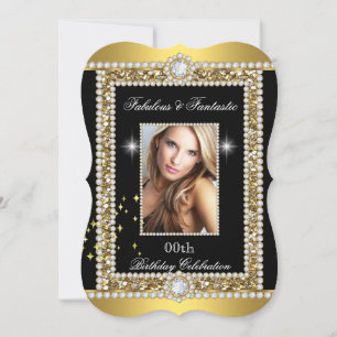 Fantastisk Guld Svart Glamour Hollywood Diamant Inbjudningar