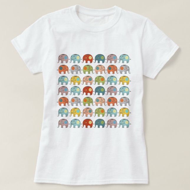Fantastisk gulliga trendig cirkus indisk elefant t shirt (Design framsida)