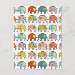 Fantastisk gulliga trendig cirkus indisk elefant vykort