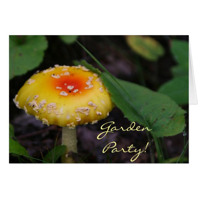 Fantastisk Gult Mushroom Hälsningskort (Framsidan Horizontal)