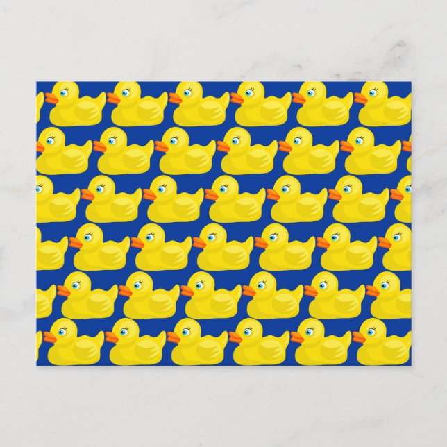 Fantastisk Gult Rubber Ducky Tapet Design Vykort (Framsida)