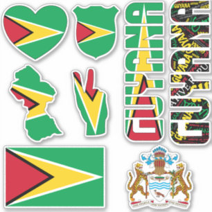 Fantastisk Guyana formar nationella symboler Klistermärken