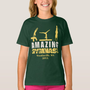 Fantastisk Gymnast-platsdatum Namn T Shirt