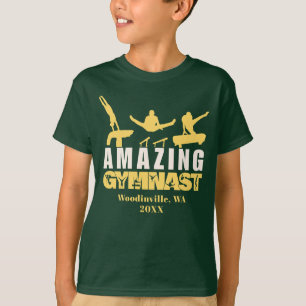 Fantastisk Gymnast-platsdatum Namn T Shirt