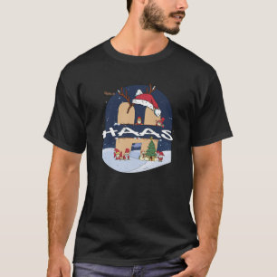 Fantastisk Haas Namn w Santa Hat in Julafton Theme T Shirt