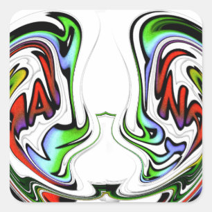 Fantastisk Hakuna Matata Whirl Art Print Fyrkantigt Klistermärke