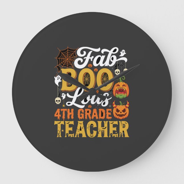 Fantastisk Halloween lärare i 4:e klass Stor Klocka (Framsida)