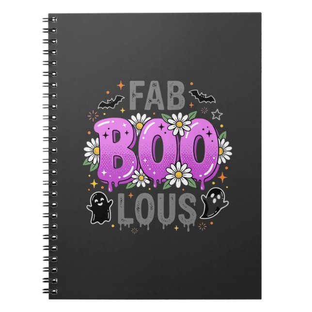 Fantastisk Halloween-spökdesign_1 Anteckningsbok (Framsidan)